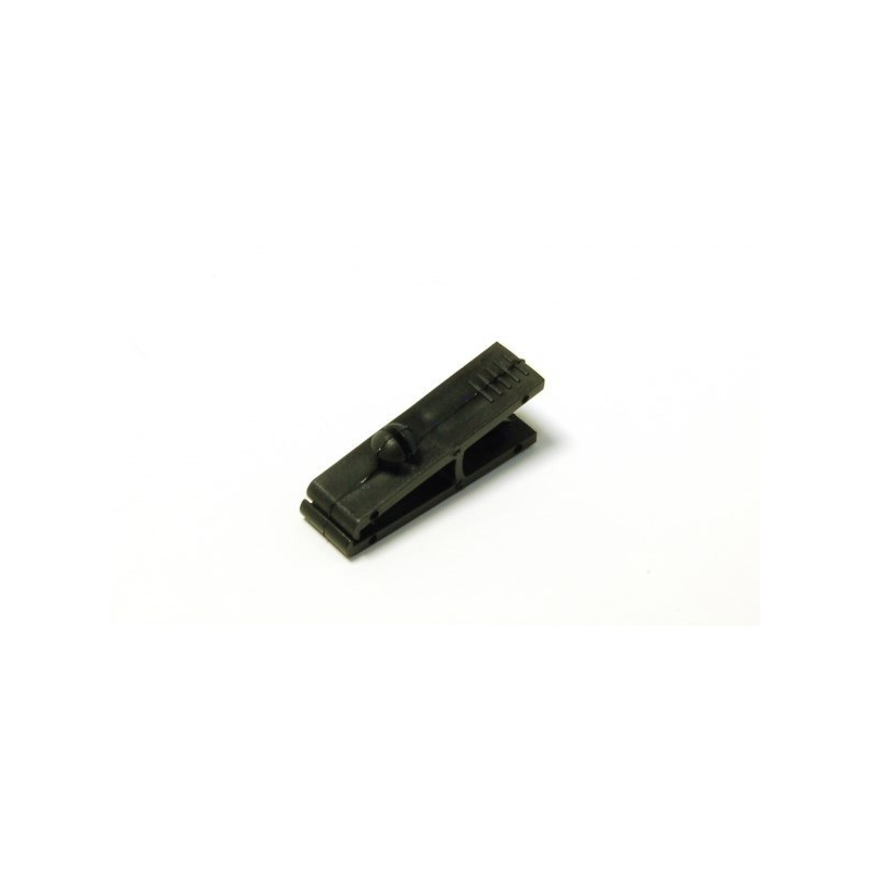 ATT001-1 - Attache clip plastique noir pour badge perforé - Cardalis