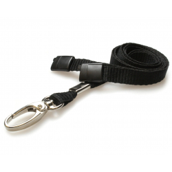 10 x Lanyard noir tour de cou pour clés avec mousqueton pour porte-cartes  d'identité Badge nominatif ou[S463] - Cdiscount Beaux-Arts et Loisirs  créatifs