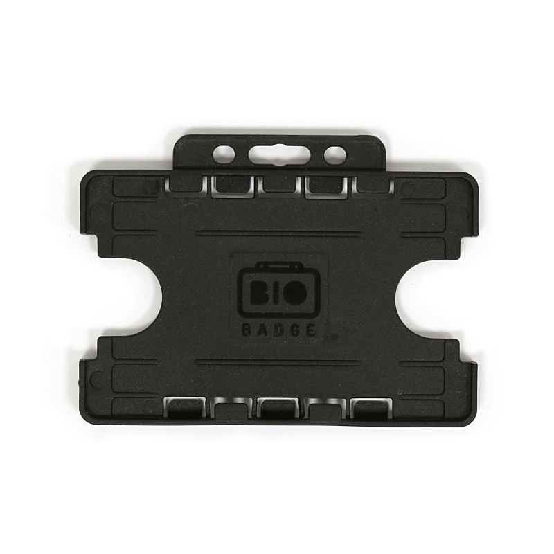 PBR1001D-BIO-H1 Porte badge plastique recyclé 2 cartes, horizontal