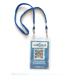 Porte-badge pour cartes plastiques Souple ou rigide  Psicom Modèle portes  badges PORTES BADGES SOUPLES TRANSPARENT H