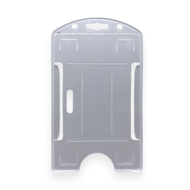 Porte badge rigide 1 face, vertical, format 86x54mm, translucide