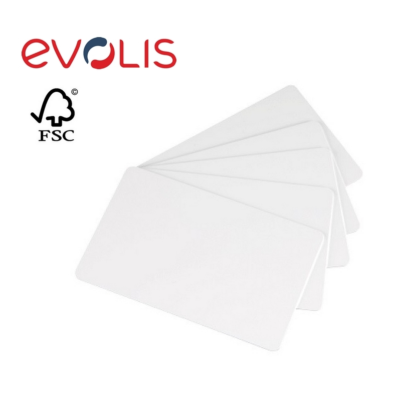 C2511 - Cartes papier cartonnées Evolis 86x54mm, ép. 0.76mm, lot de 500_01