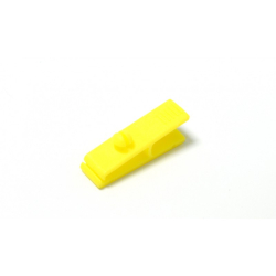 Lot de 100 clips plastique jaune pour cartes et badges avec perforation