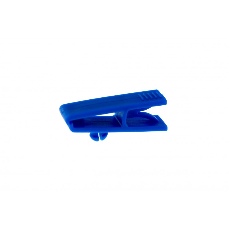 Lot de 100 clips plastique bleu pour cartes et badges avec perforation 3