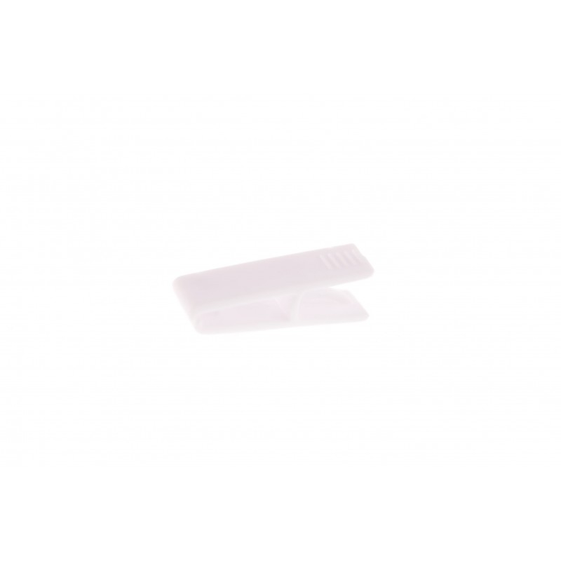 Lot de 100 clips plastique blanc pour cartes et badges avec perforation 3